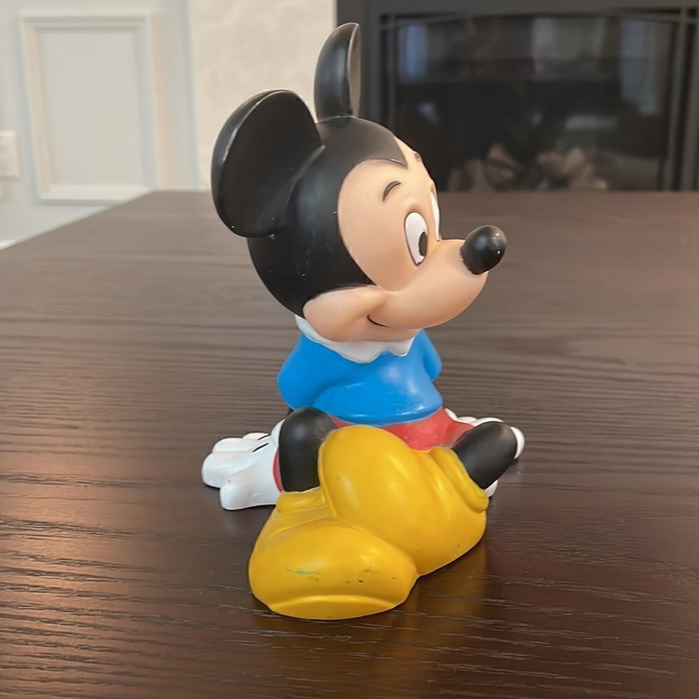 Mickey Mouse Coin Bank, Vintage Mickey Piggy Bank, Walt Disney Plastic Coin Bank - Picture 2 of 5